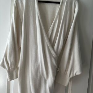 LEGOE Heritage - Maternity Cream Wrap-Style Long Sleeve Top